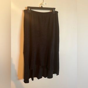 PSE black sweater skirt with ruffle